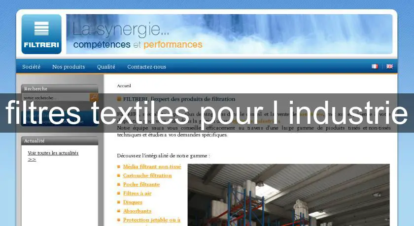 filtres textiles pour l'industrie