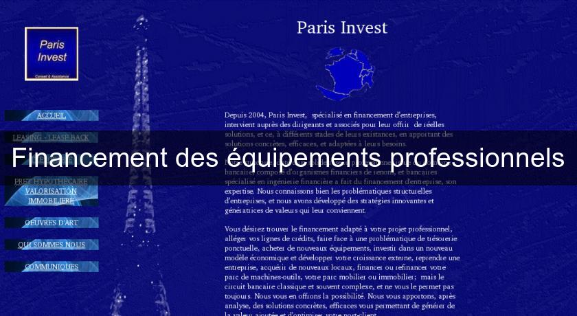 Financement des équipements professionnels Financement des équipements professionnels