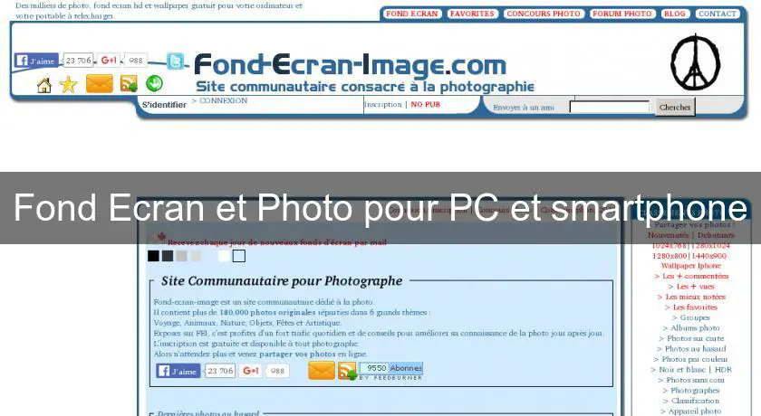 Fond Ecran et Photo pour PC et smartphone