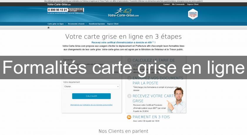 Formalités carte grise en ligne