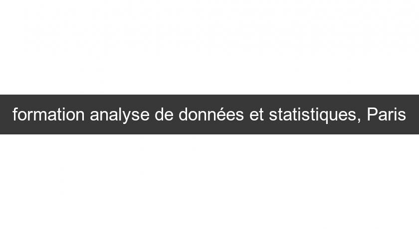formation analyse de données et statistiques, Paris