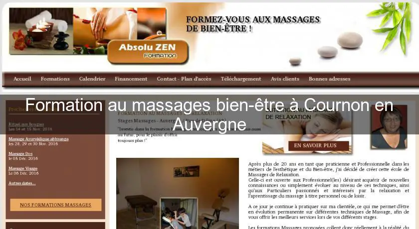 Formation au massages bien-être à Cournon en Auvergne