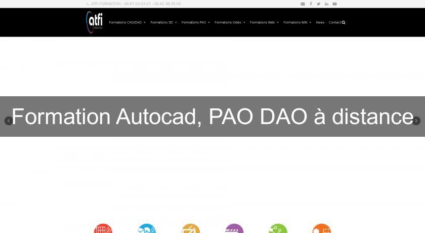 Formation Autocad, PAO DAO à distance Formation Autocad, PAO DAO à distance