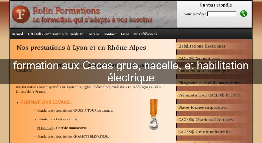 formation aux Caces grue, nacelle, et habilitation électrique