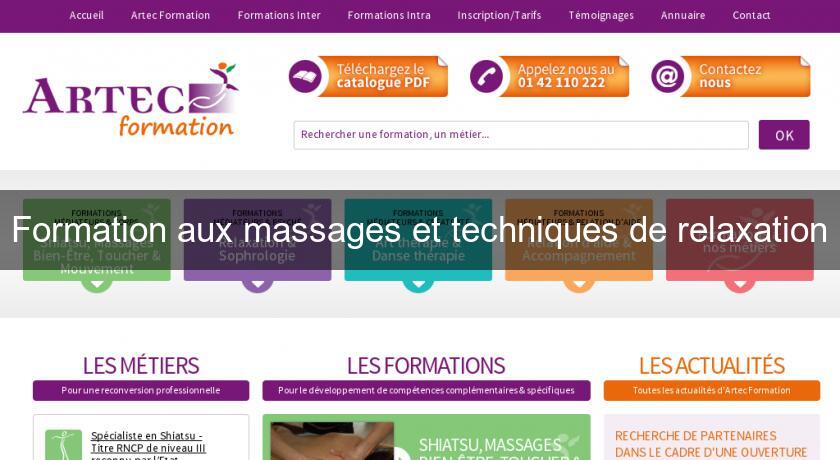 Formation aux massages et techniques de relaxation Formation aux massages et techniques de relaxation