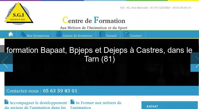 formation Bapaat, Bpjeps et Dejeps à Castres, dans le Tarn (81)