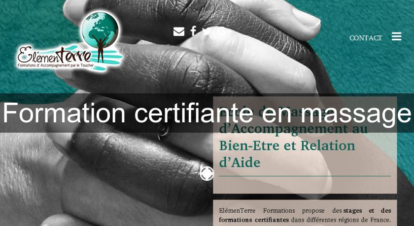 Formation certifiante en massage Formation certifiante en massage