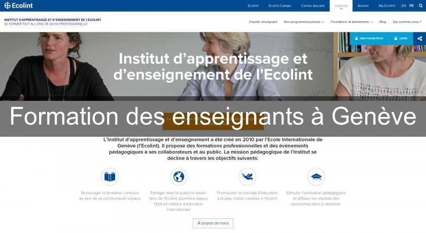 Formation des enseignants à Genève Formation des enseignants à Genève