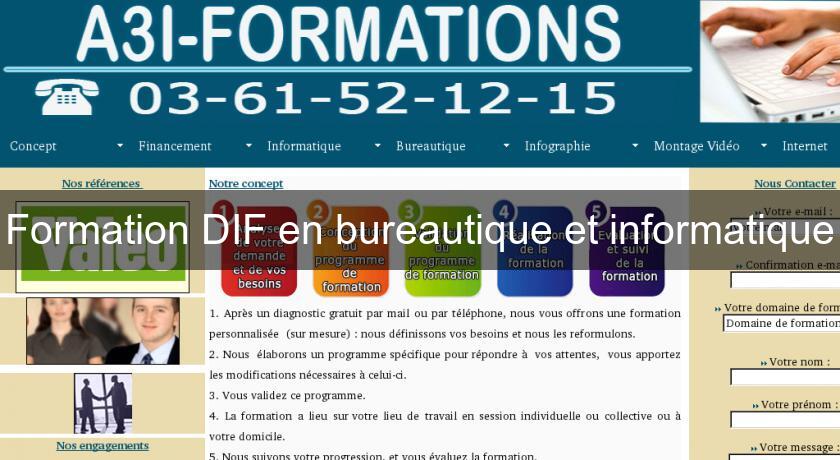Formation DIF en bureautique et informatique Formation DIF en bureautique et informatique