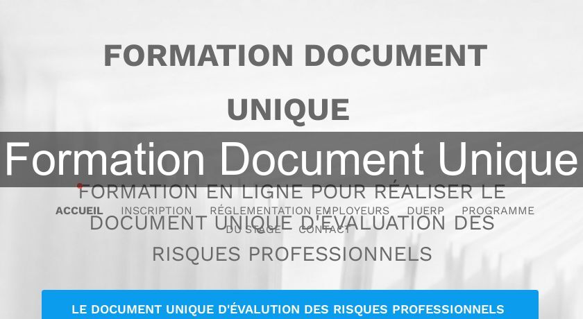 Formation Document Unique Formation Document Unique