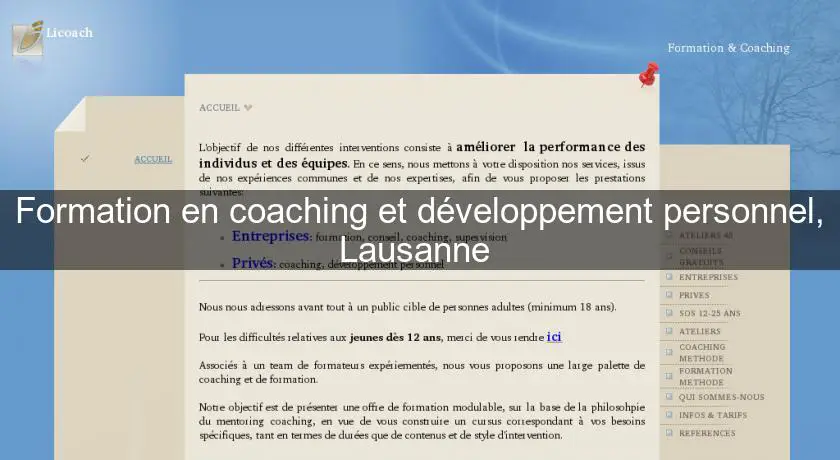 Formation en coaching et développement personnel, Lausanne 