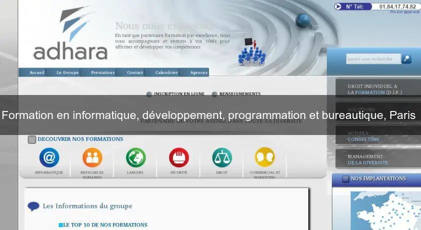 Formation en informatique, développement, programmation et bureautique, Paris 