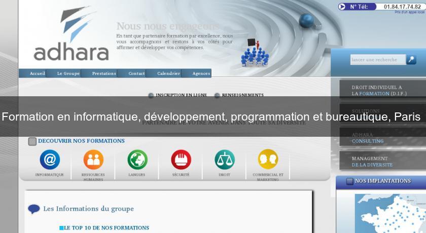 Formation en informatique, développement, programmation et bureautique, Paris Formation en informatique, développement, programmation et bureautique, Paris