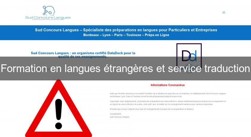 Formation en langues étrangères et service traduction Formation en langues étrangères et service traduction