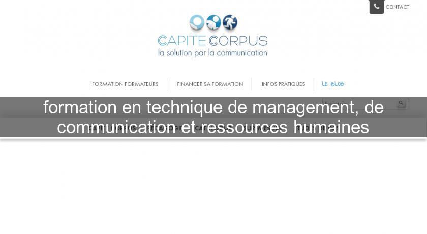 formation en technique de management, de communication et ressources humaines