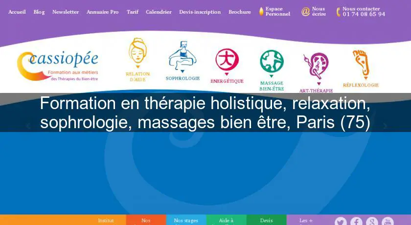 Formation en thérapie holistique, relaxation, sophrologie, massages bien être, Paris (75)