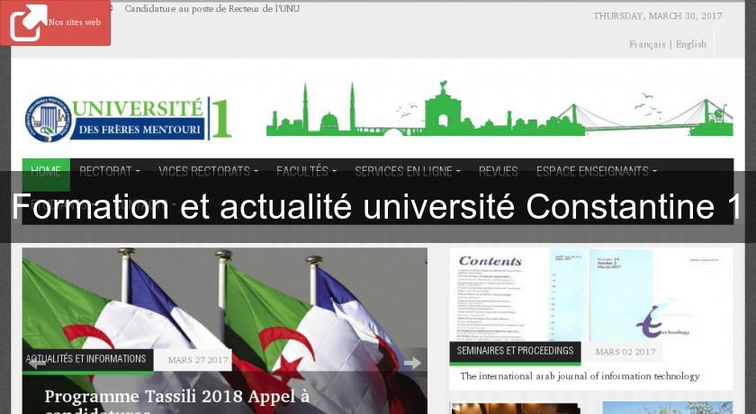 Formation et actualité université Constantine 1 Formation et actualité université Constantine 1