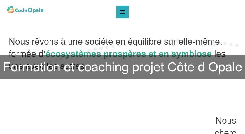 Formation et coaching projet Côte d'Opale