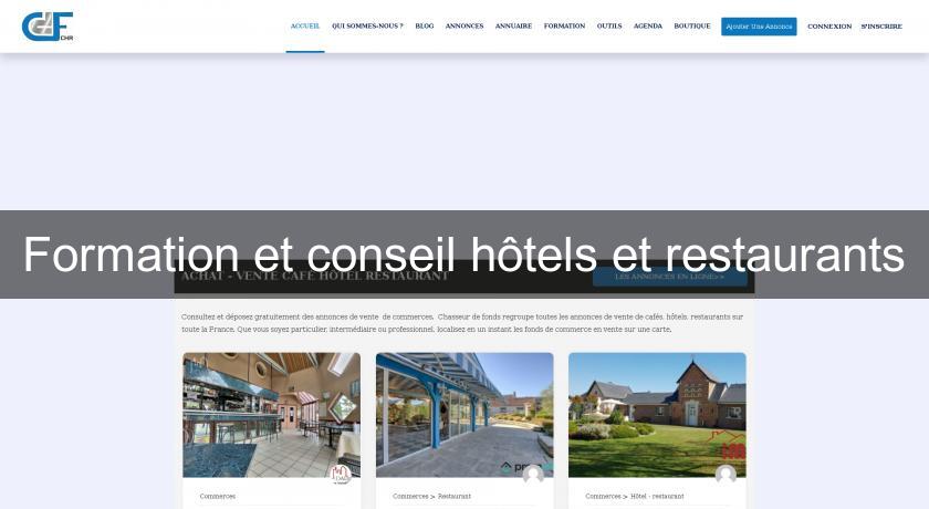 Formation et conseil hôtels et restaurants Formation et conseil hôtels et restaurants