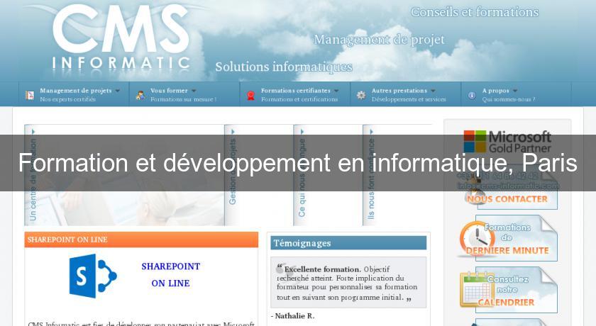 Formation et développement en informatique, Paris Formation et développement en informatique, Paris