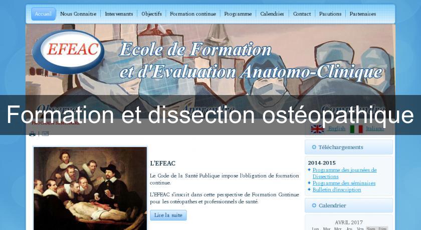 Formation et dissection ostéopathique Formation et dissection ostéopathique