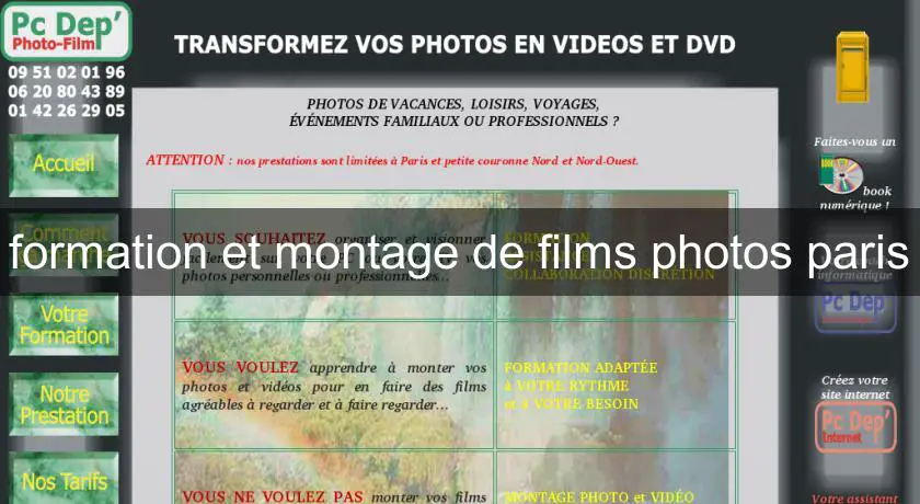 formation et montage de films photos paris