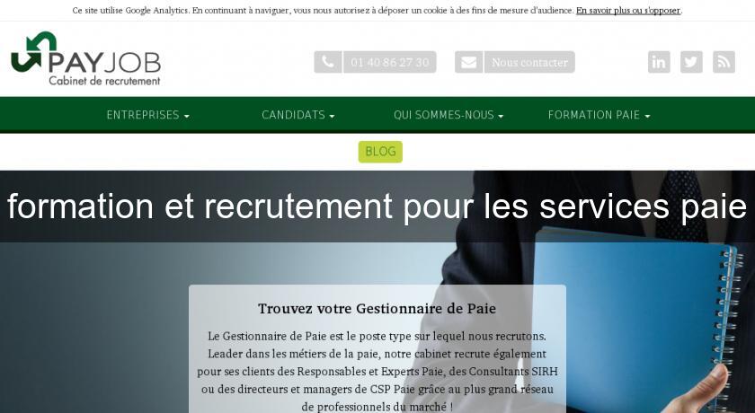 formation et recrutement pour les services paie