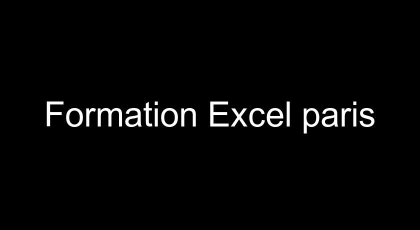 Formation Excel paris