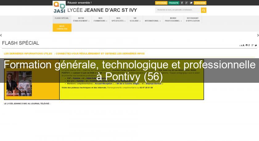 Formation générale, technologique et professionnelle à Pontivy (56) Formation générale, technologique et professionnelle à Pontivy (56)