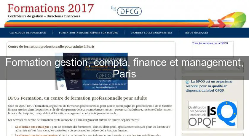 Formation gestion, compta, finance et management, Paris