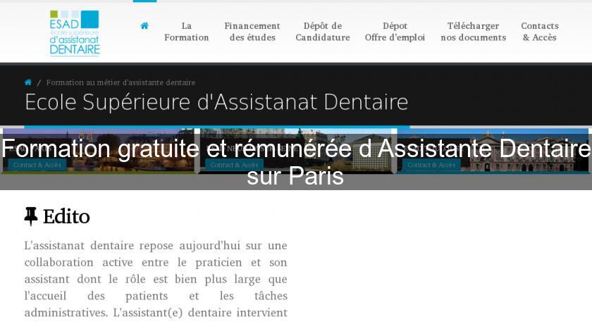 Formation gratuite et rémunérée d'Assistante Dentaire sur Paris Formation gratuite et rémunérée d'Assistante Dentaire sur Paris