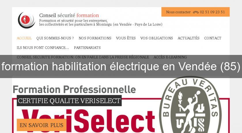 formation habilitation électrique en Vendée (85) formation habilitation électrique en Vendée (85)