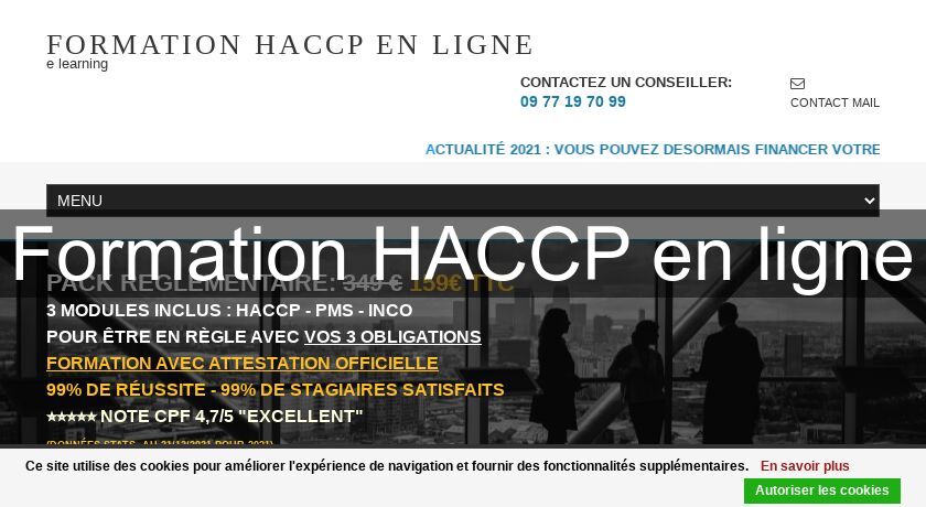 Formation HACCP en ligne