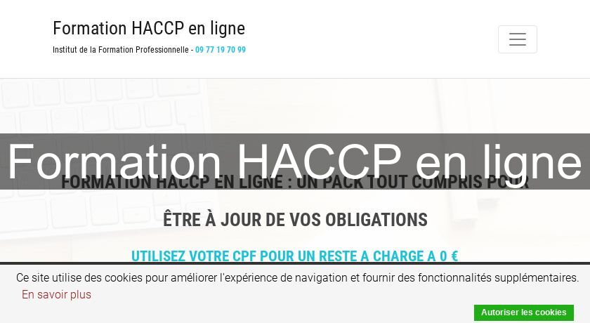 Formation HACCP en ligne