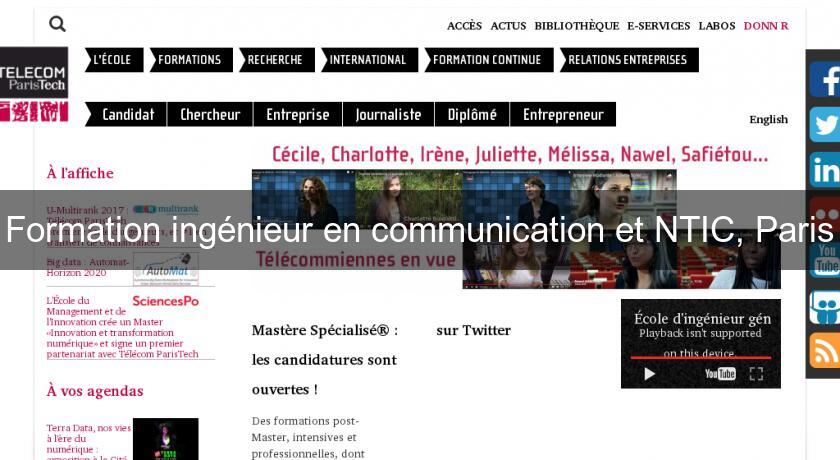 Formation ingénieur en communication et NTIC, Paris