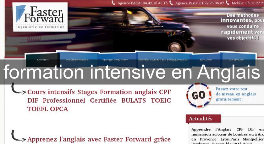 formation intensive en Anglais