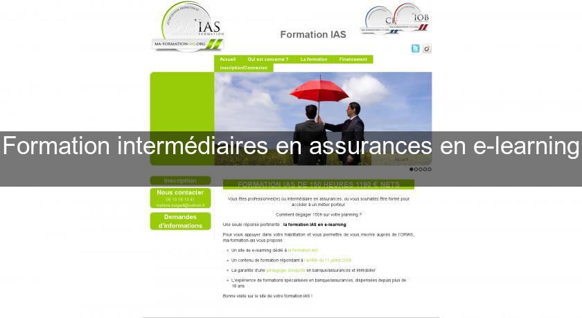 Formation intermédiaires en assurances en e-learning Formation intermédiaires en assurances en e-learning