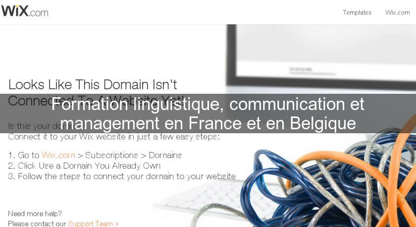 Formation linguistique, communication et management en France et en Belgique Formation linguistique, communication et management en France et en Belgique