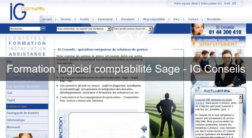 Formation logiciel comptabilité Sage - IG Conseils