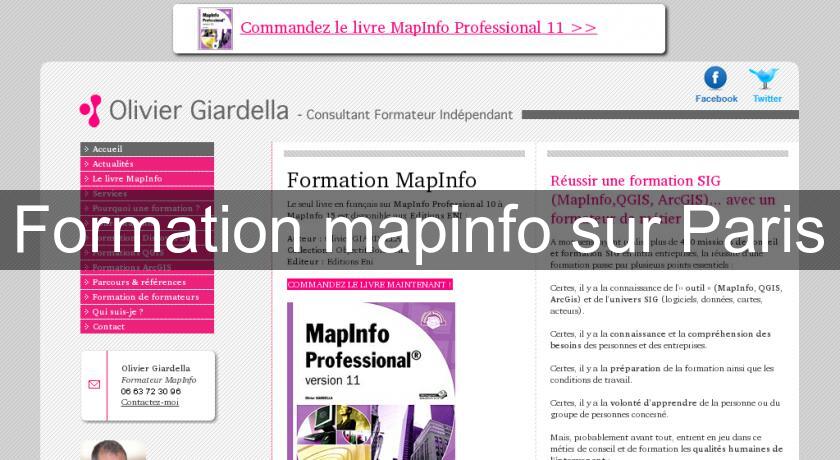 Formation mapinfo sur Paris Formation mapinfo sur Paris