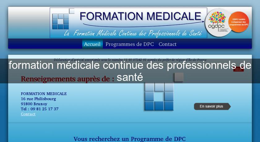 formation médicale continue des professionnels de santé