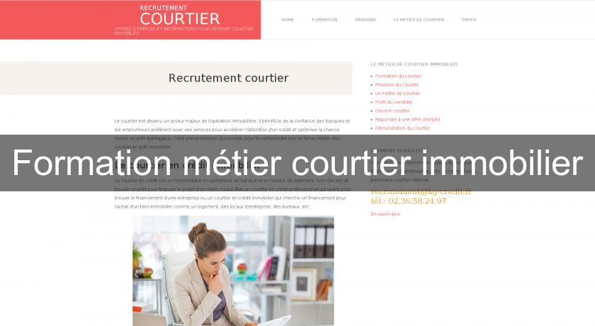 Formation métier courtier immobilier