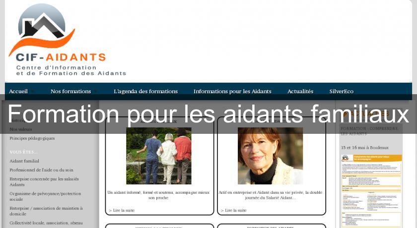 Formation pour les aidants familiaux Formation pour les aidants familiaux
