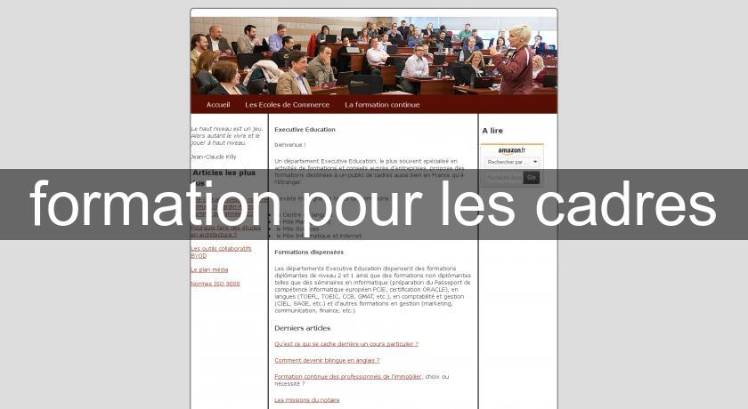 formation pour les cadres formation pour les cadres