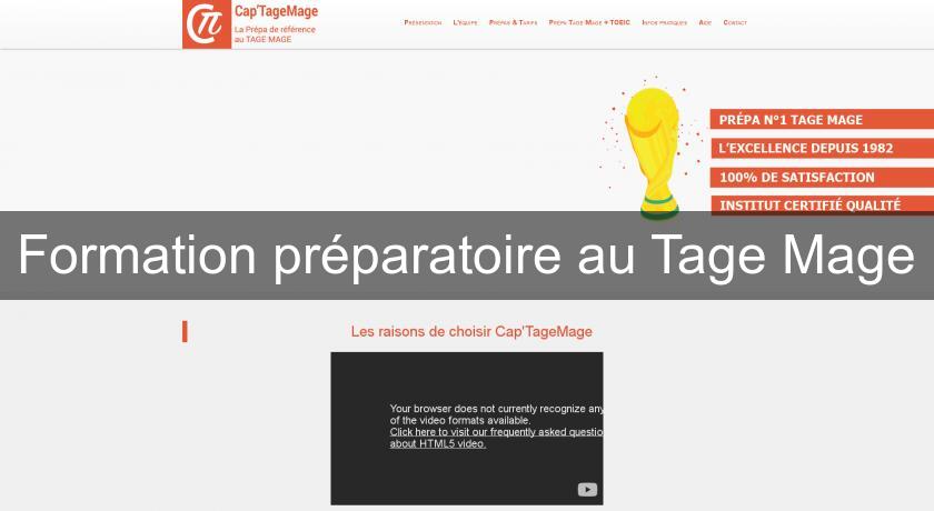 Formation préparatoire au Tage Mage Formation préparatoire au Tage Mage