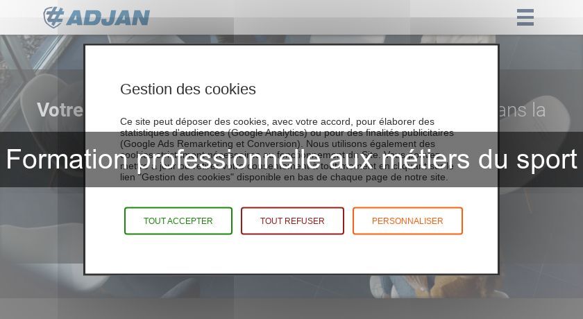 Formation professionnelle aux métiers du sport Formation professionnelle aux métiers du sport