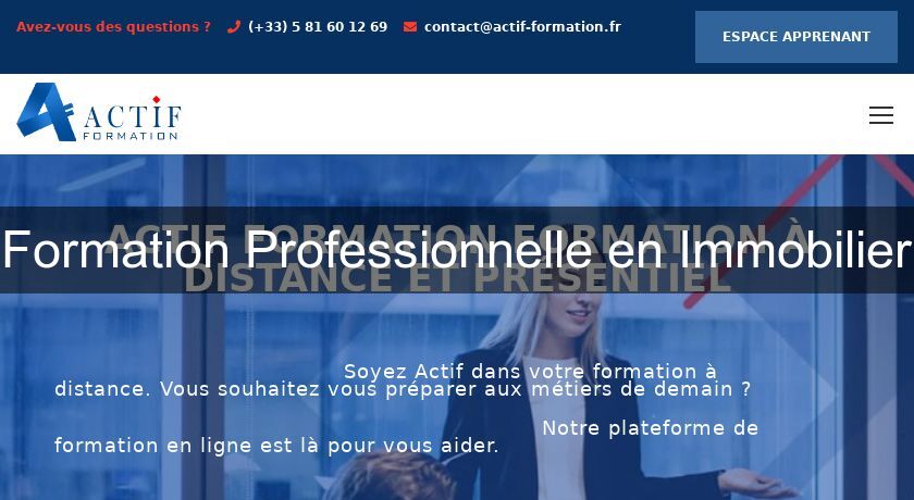 Formation Professionnelle en Immobilier