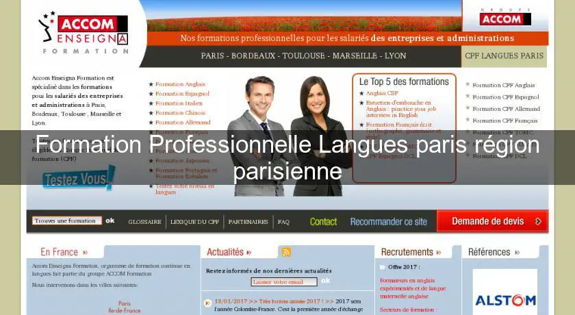 Formation Professionnelle Langues paris région parisienne
