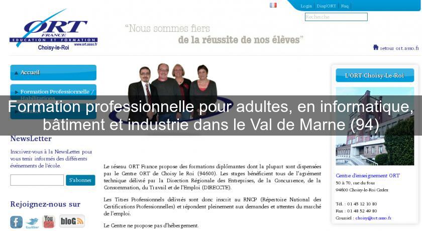Formation professionnelle pour adultes, en informatique, bâtiment et industrie dans le Val de Marne (94) Formation professionnelle pour adultes, en informatique, bâtiment et industrie dans le Val de Marne (94)