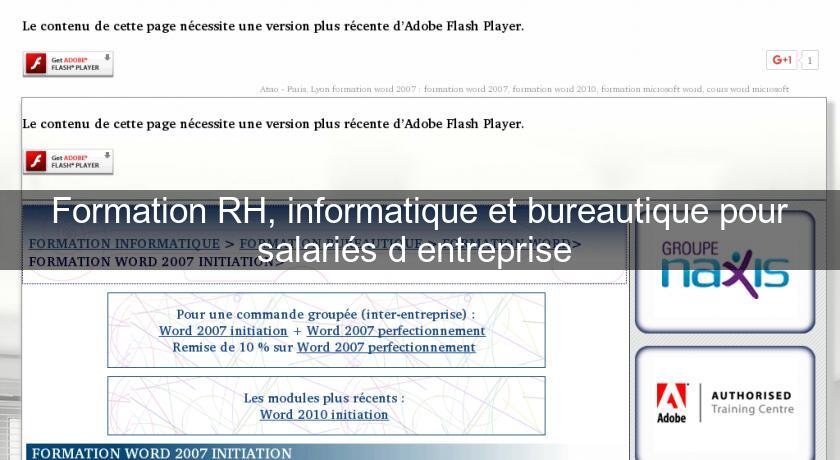 Formation RH, informatique et bureautique pour salariés d'entreprise 